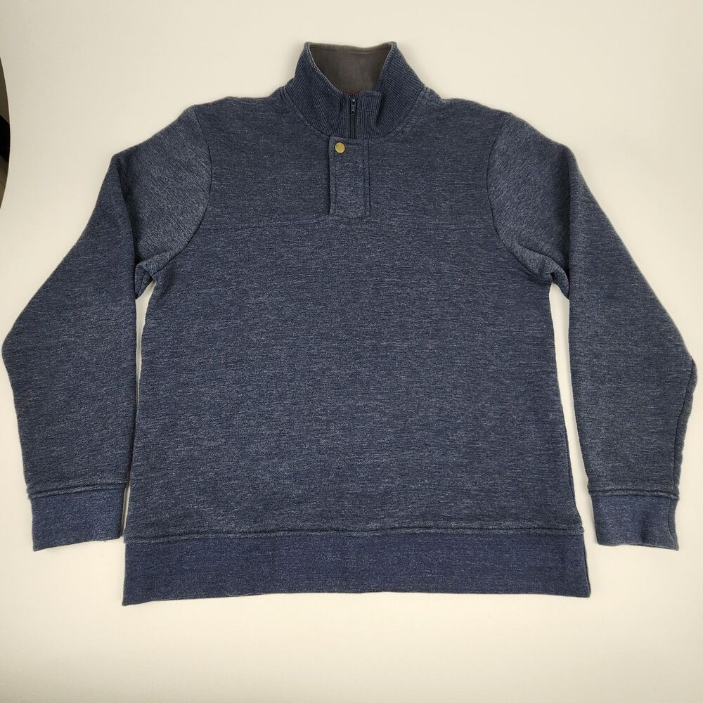 Orvis Fly Fishing Pullover Mens M Blue 1/4 Zip Embroidered Fly Sweatshirt - Picture 2 of 14